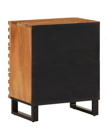 Comodino 50x34x62 cm in Legno Massello di Acacia