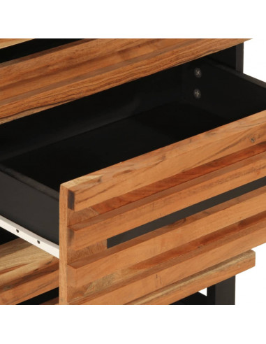 Comodino 50x34x62 cm in Legno Massello di Acacia