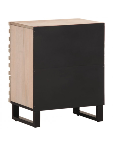 Comodino 50x34x62 cm in Legno Massello di Mango