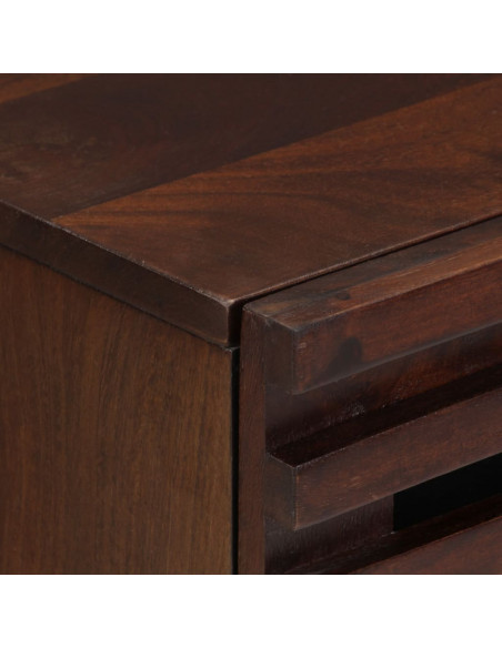 Comodino Marrone 50x34x62 cm in Legno Massello di Mango