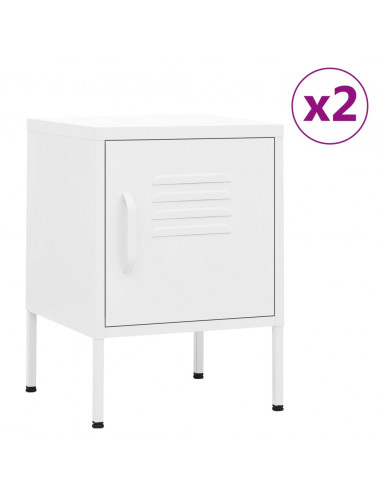 Comodini 2 pz Bianchi 35x35x51 cm in Acciaio