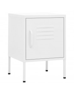 Comodino Bianco 35x35x51 cm in Acciaio 2