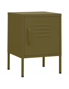 Comodino Verde Oliva 35x35x51 cm in Acciaio 2