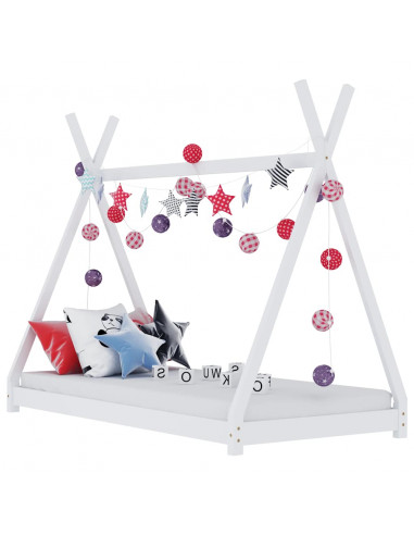 Giroletto per Bambini Bianco in Massello di Pino 80x160 cm