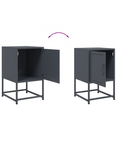 Comodini 2 pz Antracite 36x39x60,5 cm in Acciaio