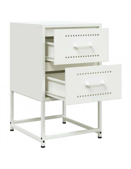 Comodini 2 pz Bianchi 36x39x60,5 cm in Acciaio