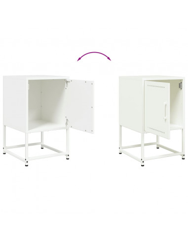 Comodini 2 pz Bianchi 36x39x60,5 cm in Acciaio
