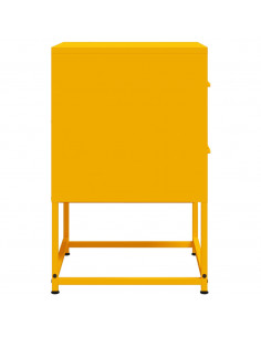 Comodini 2 pz Giallo Senape 36x39x60,5 cm in Acciaio 2