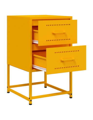 Comodini 2 pz Giallo Senape 36x39x60,5 cm in Acciaio