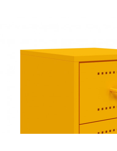 Comodini 2 pz Giallo Senape 36x39x60,5 cm in Acciaio