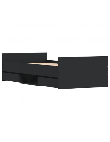 Giroletto con Testiera e Pediera Nero 100x200 cm