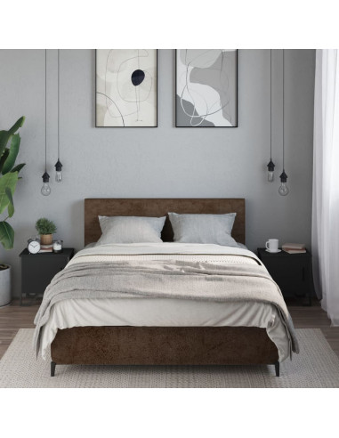 Comodini Neri 2 pz 40x30x40 cm in Legno Multistrato