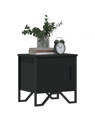 Comodini Neri 2 pz 40x30x40 cm in Legno Multistrato