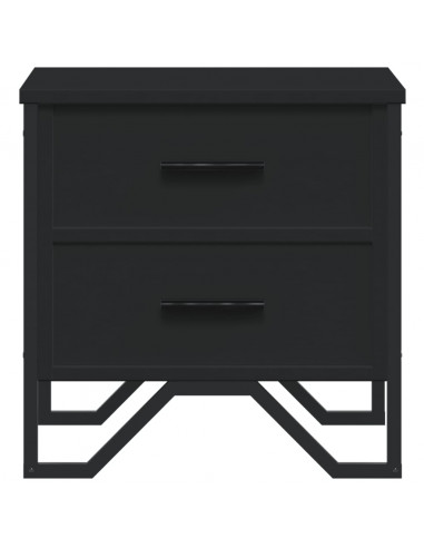 Comodini Neri 2 pz 40x30x40 cm in Legno Multistrato
