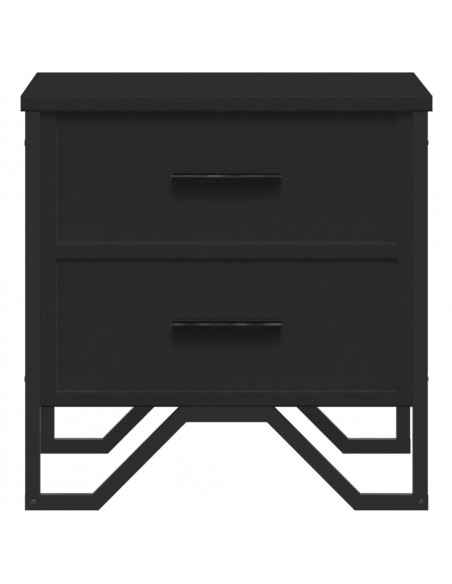 Comodini Neri 2 pz 40x30x40 cm in Legno Multistrato
