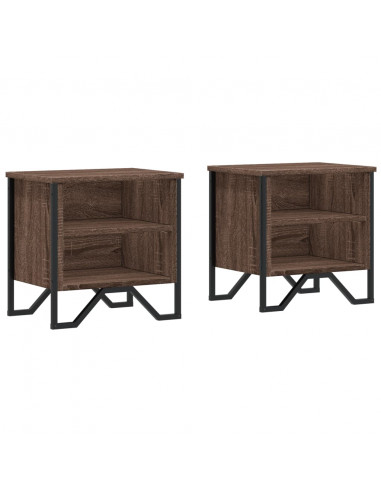 Comodini Rovere Marrone 2pz 40x30x40 cm in Truciolato