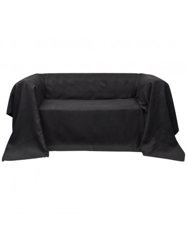 Fodera per divano in micro-camoscio antracite 210 x 280 cm