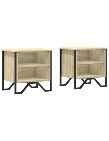 Comodini Rovere Sonoma 2pz 40x30x40 cm in Truciolato