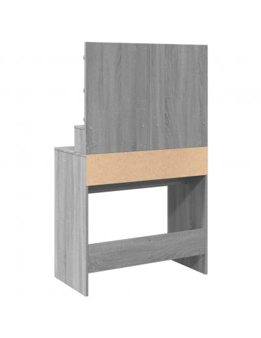 Toeletta con LED Grigio Sonoma 80x41x134,5 cm