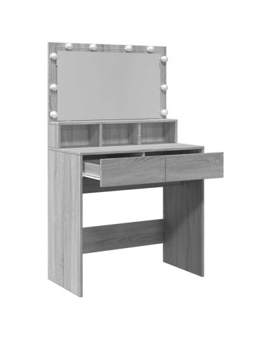 Toeletta con LED Grigio Sonoma 80x41x134,5 cm