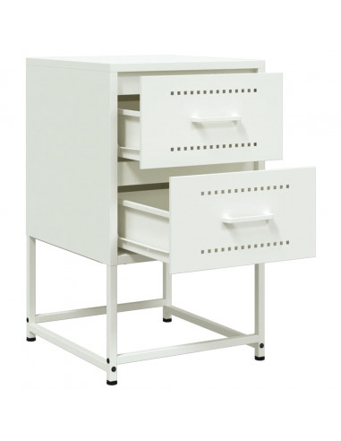 Comodino Bianco 36x39x60,5 cm in Acciaio