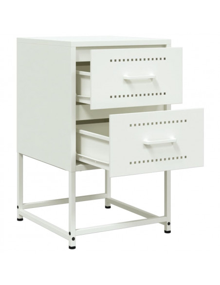 Comodino Bianco 36x39x60,5 cm in Acciaio