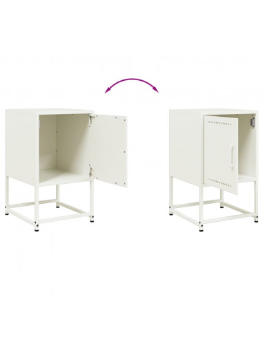 Comodino Bianco 36x39x60,5 cm in Acciaio