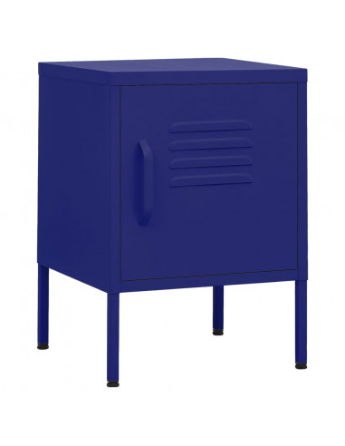 Comodino Blu Marino 35x35x51 cm in Acciaio