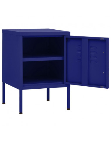 Comodino Blu Marino 35x35x51 cm in Acciaio