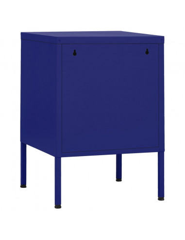 Comodino Blu Marino 35x35x51 cm in Acciaio