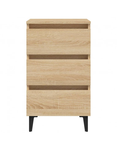 Comodino con Gambe in Metallo Rovere Sonoma 40x35x69 cm