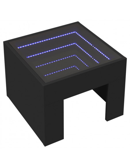 Comodino con LED Infinity Nero 40x40x30 cm