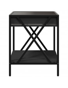 Comodino con LED Infinity Nero 40x40x49 cm 2