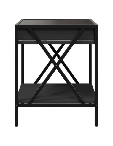 Comodino con LED Infinity Nero 40x40x49 cm