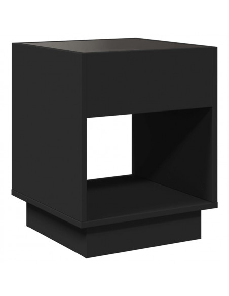 Comodino con LED Infinity Nero 40x40x50 cm