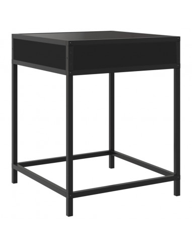 Comodino con LED Infinity Nero 40x40x51 cm