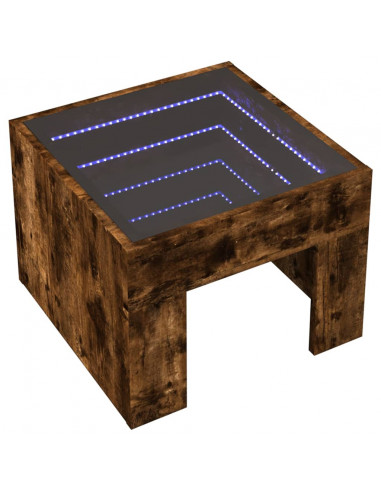 Comodino con LED Infinity Rovere Fumo 40x40x30 cm