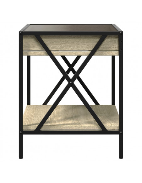Comodino con LED Infinity Rovere Fumo 40x40x49 cm