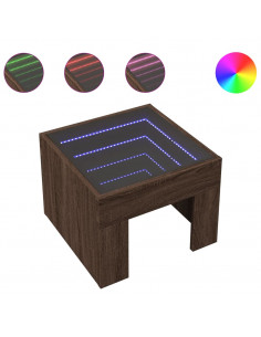 Comodino con LED Infinity Rovere Marrone 40x40x30 cm 2