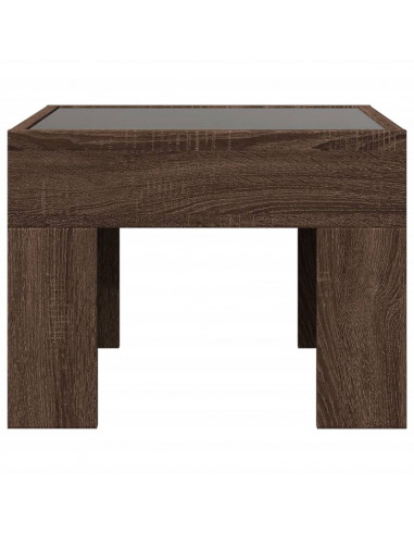 Comodino con LED Infinity Rovere Marrone 40x40x30 cm