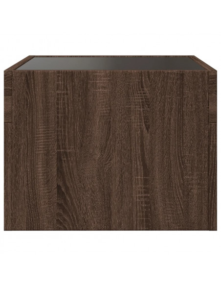 Comodino con LED Infinity Rovere Marrone 40x40x30 cm