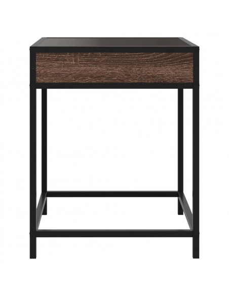 Comodino con LED Infinity Rovere Marrone 40x40x51 cm