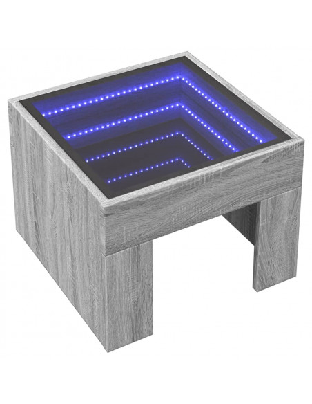 Comodino con LED Infinity Rovere Sonoma 40x40x30 cm