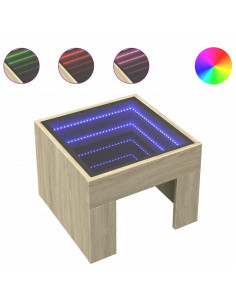 Comodino con LED Infinity Rovere Sonoma 40x40x30 cm 2