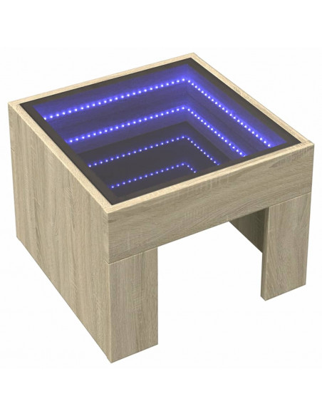 Comodino con LED Infinity Rovere Sonoma 40x40x30 cm
