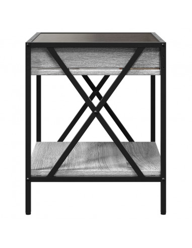 Comodino con LED Infinity Rovere Sonoma 40x40x50 cm