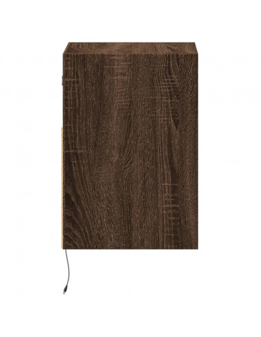 Mobile TV a Parete con Luci LED Rovere Marrone 41x31x45 cm