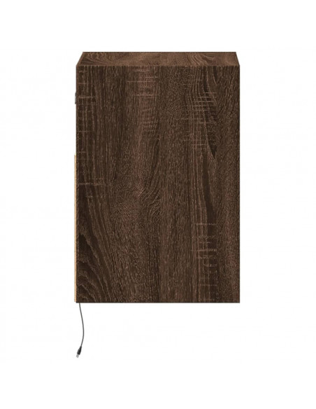 Mobile TV a Parete con Luci LED Rovere Marrone 41x31x45 cm