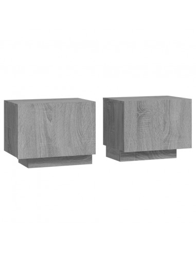 Comodino Grigio Sonoma 100x35x40 cm in Legno Multistrato