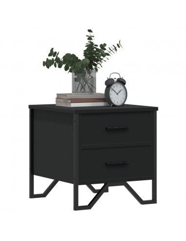 Comodino Nero 40x30x40 cm in Legno Multistrato